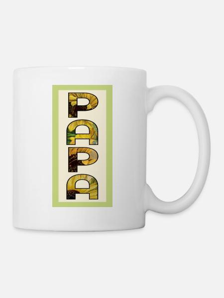 Sonnenblumenfeld Papa - Tasse - Weiß