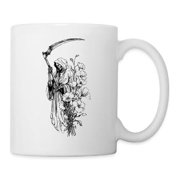 Death & Bloom Answer to No One – Skull Graphic Tee - Mug - white - Right