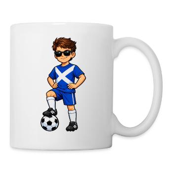 Fußball Junge Schottland Fan Schottische Flagge - Tasse - Weiß - Rechts