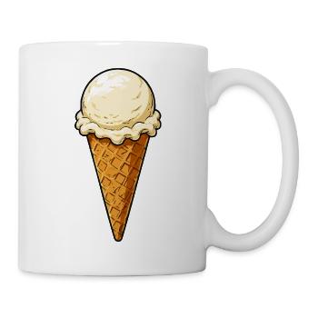 Vanille Eis Kugel - Tasse - Weiß - Rechts