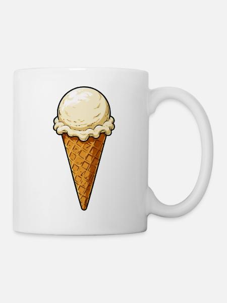 Vanille Eis Kugel - Tasse - Weiß