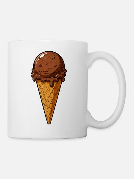 Schokoladen Eis Kugel - Tasse - Weiß