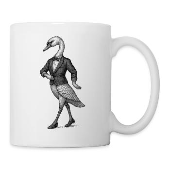 Swan en smoking - Mug blanc - blanc - Droite