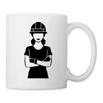 Femme ouvrière du bâtiment - Mug blanc - blanc - Droite