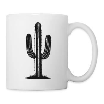 Schwarzer Kaktus Silhouette - Tasse - Weiß - Rechts