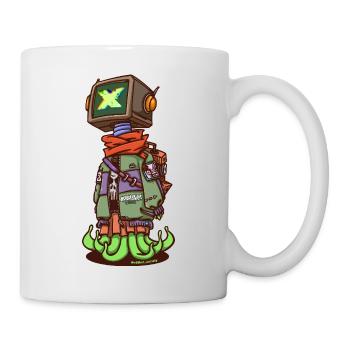 Neon X Robot Scout mit Flammenstiefeln - Tasse - Weiß - Rechts