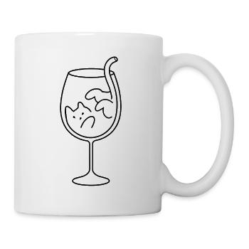 Cat in a wine glass - Mug - white - Right