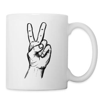 Victory Hand Sign – Illustration - Mug - white - Right