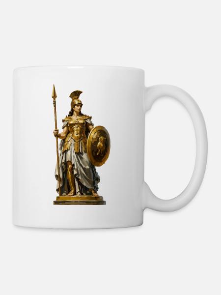 Goldene Kriegerin der Antike - Tasse - Weiß