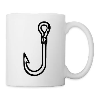 Symbole d’hameçon de pêche offert par le pêcheur Pêche - Mug blanc - blanc - Droite