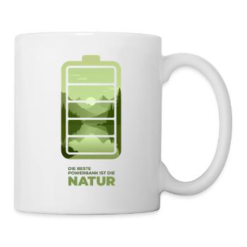 Die beste Powerbank ist die Natur - Tasse - Weiß - Rechts