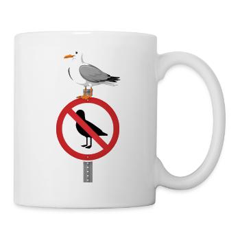 Mouette se rebelle contre la prohibition, panneau plus drôle - Mug blanc - blanc - Droite