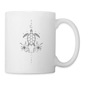 Mondschildkröten-Himmelsmandala - Tasse - Weiß - Rechts