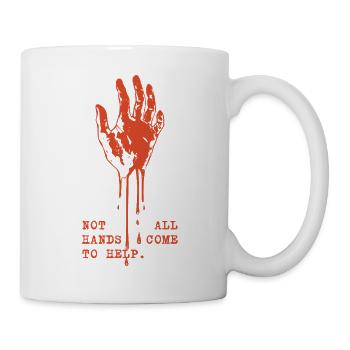 Rote Tropfende Hand Protest - Tasse - Weiß - Rechts