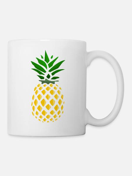 Ananas Tropenprint - Tasse - Weiß