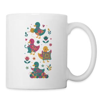 Lustige Enten für Häkelliebhaber und Garn - Tasse - Weiß - Rechts