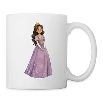 Lila Prinzessin mit Krone - Tasse - Weiß - Rechts