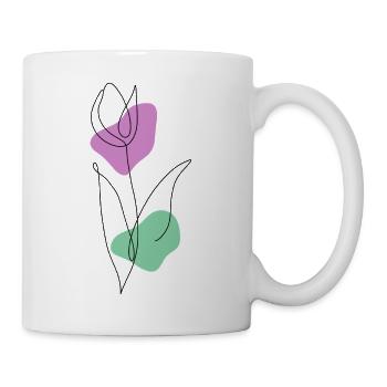 Lineart Tulip with Pastel Shapes - Mug - white - Right