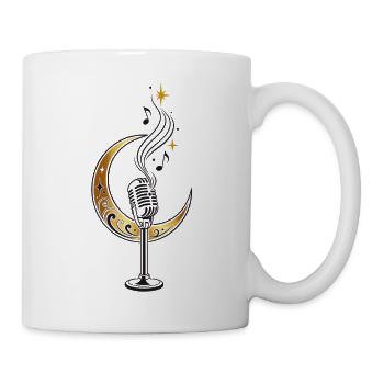 Vintage Crescent Moon Microphone – Music - Mug - white - Right