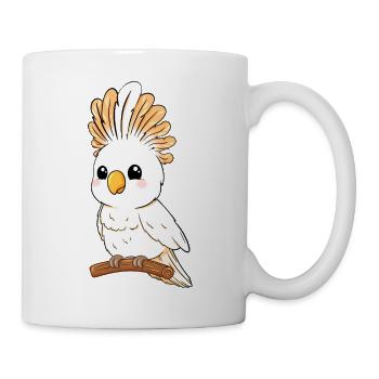 Weißer Kakadu auf Ast - Tasse - Weiß - Rechts