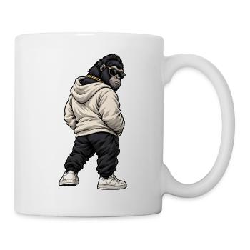 Gangster Gorilla im lässigen Streetwear Look - Tasse - Weiß - Rechts