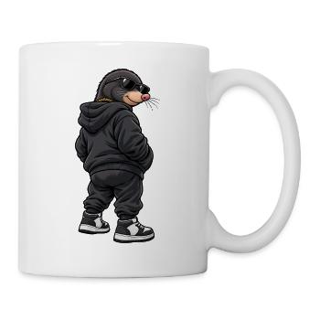 Gangster Maulwurf im Streetwear Look - Tasse - Weiß - Rechts