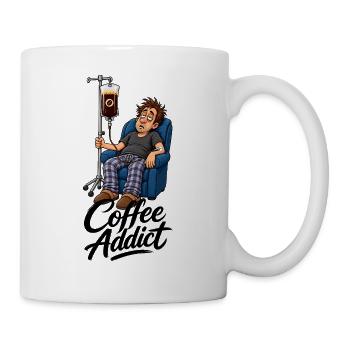 Coffee Addict Kaffeesüchtig - Tasse - Weiß - Rechts