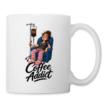 Coffee Addict Kaffeesüchtig - Tasse - Weiß - Rechts