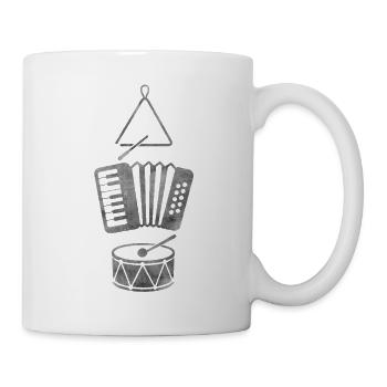 Forro Instrumente – Triangel, Sanfona & Zabumba - Tasse - Weiß - Rechts