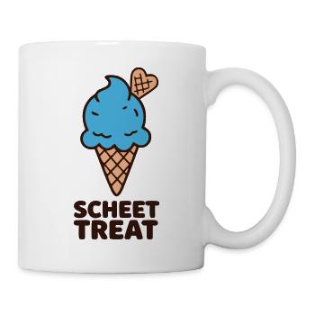 Blaue Eiscreme Schriftzug - Tasse - Weiß - Rechts
