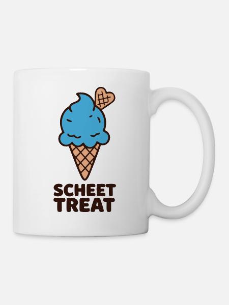 Blaue Eiscreme Schriftzug - Tasse - Weiß