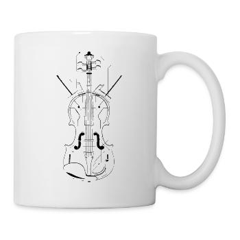 Geige Zeichnung - Tasse - Weiß - Rechts