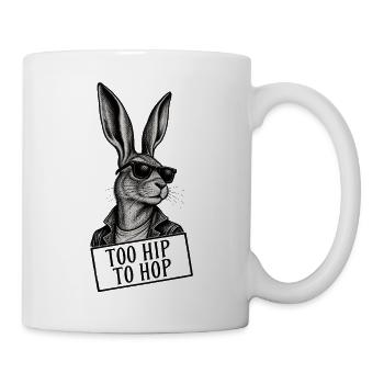 Too Hip to Hop – Cooler Hase mit Sonnenbrille - Tasse - Weiß - Rechts