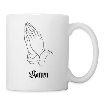 Amen – Betende Hände | Christliches Glaubensmotiv - Tasse - Weiß - Rechts