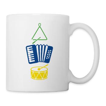 Forro Instrumente – Triangel, Sanfona & Zabumba - Tasse - Weiß - Rechts
