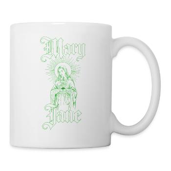 Grüne Ikone von Maria mit Strahlen - Tasse - Weiß - Rechts