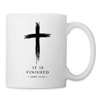 Es ist vollendet Kreuz - Tasse - Weiß - Rechts