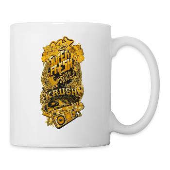 Goldene Graffiti HipHop BoomBox - Tasse - Weiß - Rechts