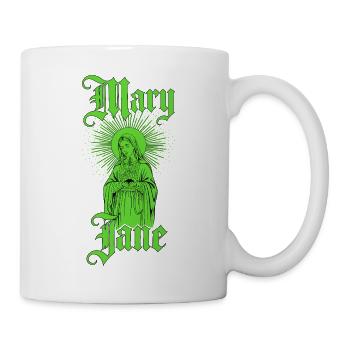 Mary Jane — Old School Weed, Joint & Mother Mary - Tasse - Weiß - Rechts