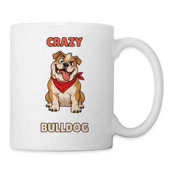 Verrückter Bulldogge – Lustiger englischer Bulldogge - Tasse - Weiß - Rechts
