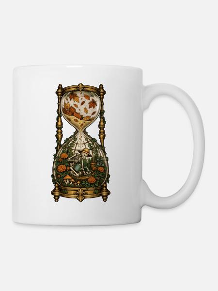 Herbststundenglas - Tasse - Weiß