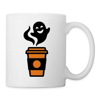 Kaffeebecher Geist Halloween Logo - Tasse - Weiß - Rechts