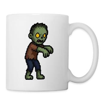 Pixelzombie mit Gelben Augen - Tasse - Weiß - Rechts
