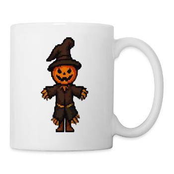 Pixel Halloween Kürbismann - Tasse - Weiß - Rechts