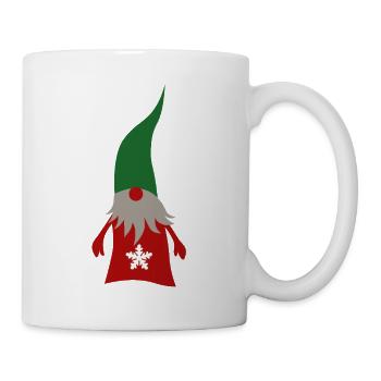 Wichtel Schneeflocke Wald Winter Weihnachten Deko - Tasse - Weiß - Rechts