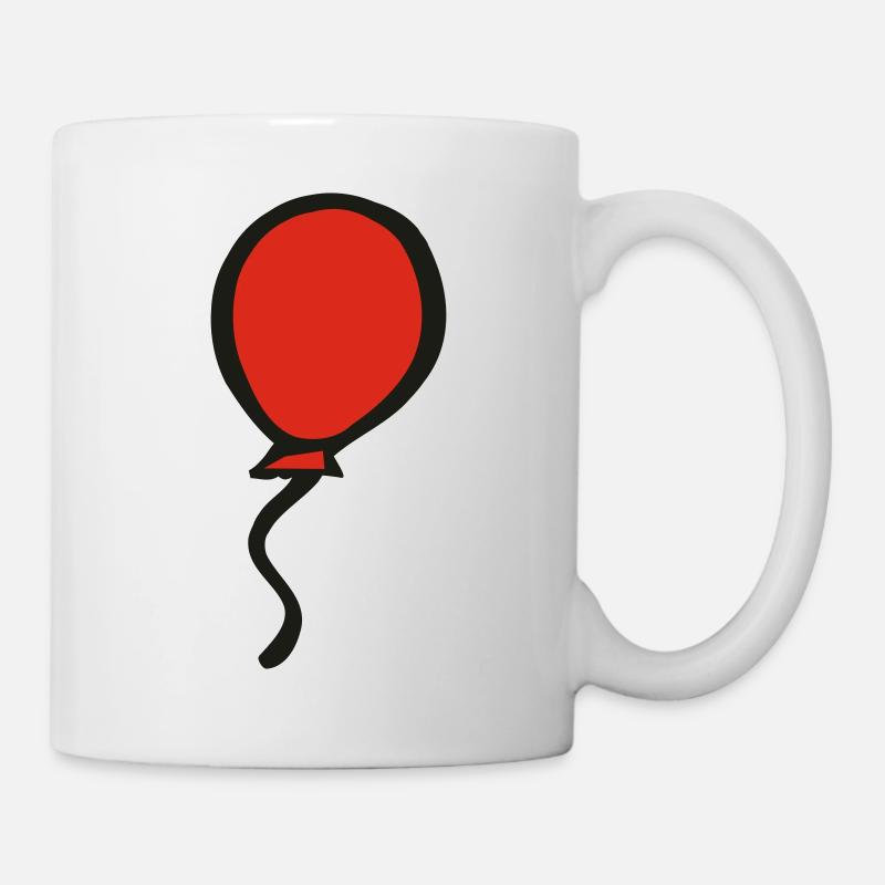 Roter Luftballon - Tasse - Weiß