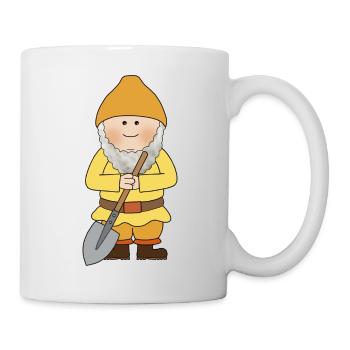 Zwerg mit Schaufel - Tasse - Weiß - Rechts