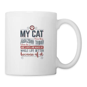 Cat Love> Mon chat incroyable rend ma vie meilleure - Mug blanc - blanc - Droite