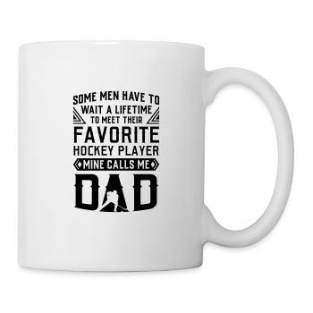 Hockey Eishockey Geschenk Sport Vater Mutter Sohn - Tasse - Weiß - Rechts