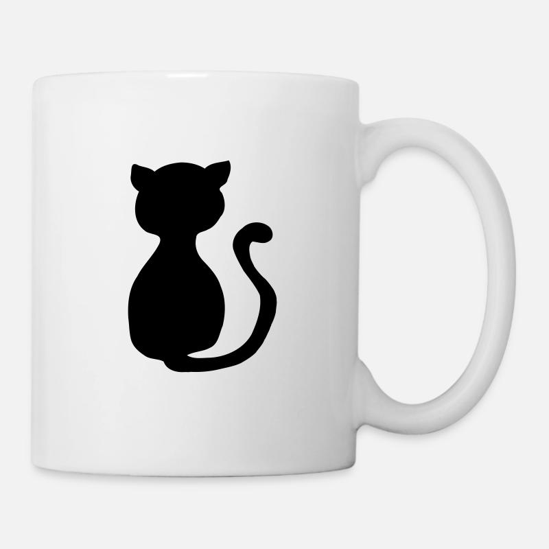 Schwarze Katze - Tasse - Weiß